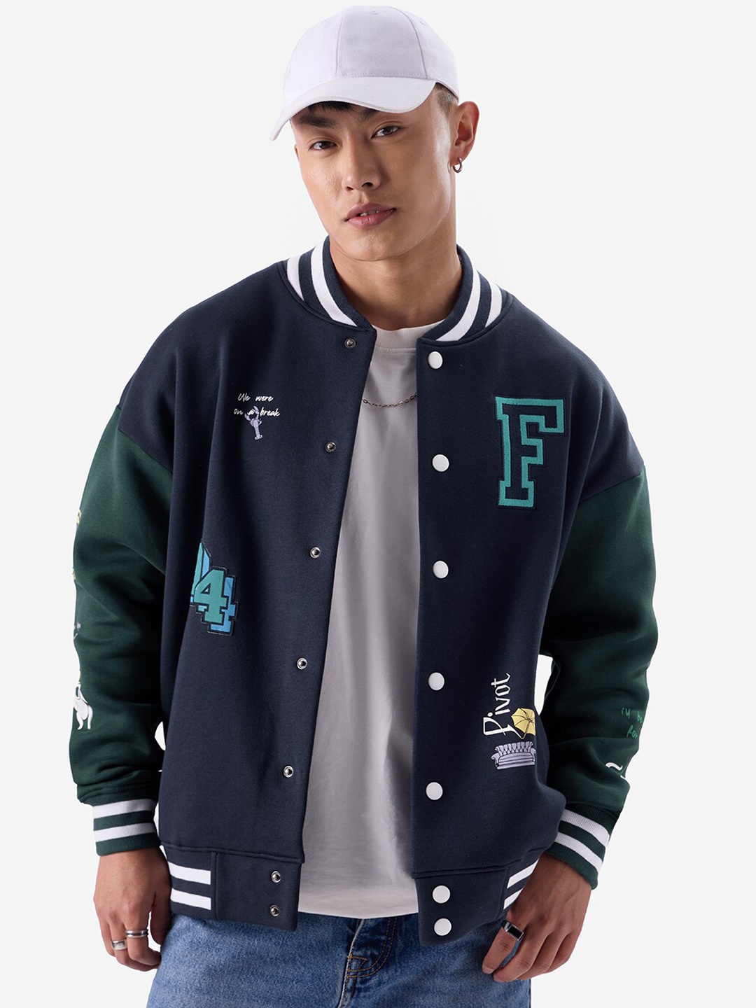 The Souled Store Navy Blue Typography Printed Stand Collar Lightweight Varsity Jacket
The Souled Store Navy Blue Typography Printed Stand Collar Lightweight Varsity Jacket