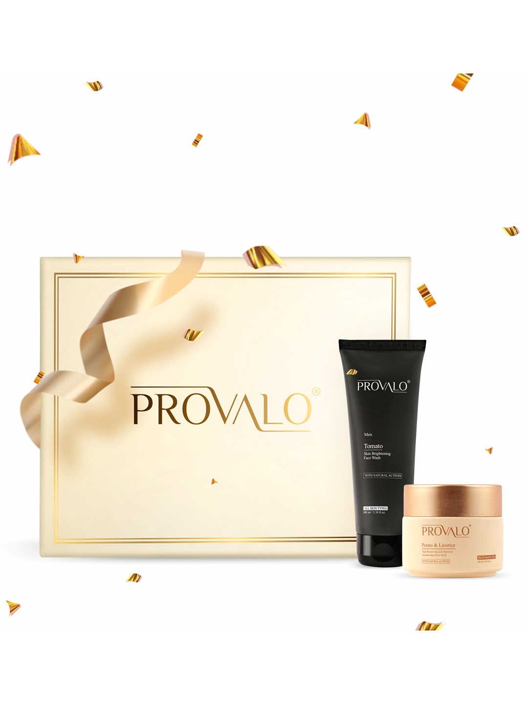 PROVALO Men Set Of 2 Tomato Face Wash-100ml & Potato & Licorice Face Pack Mask-100ml, White
PROVALO Men Set Of 2 Tomato Face Wash-100ml & Potato & Licorice Face Pack Mask-100ml, White