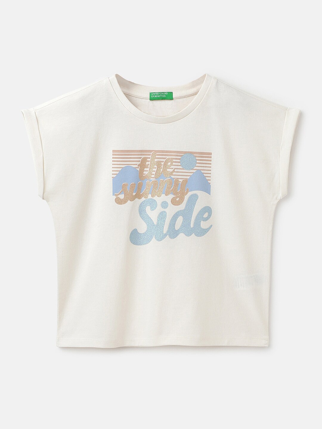 United Colors of Benetton Girls Printed Round Neck Short Sleeves Pure Cotton T-shirt, Cream
United Colors of Benetton Girls Printed Round Neck Short Sleeves Pure Cotton T-shirt, Cream
