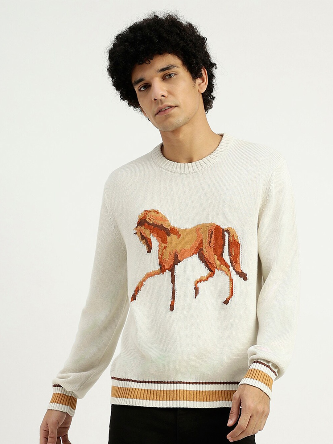 United Colors of Benetton Graphic Printed Relaxed Fit Pure Cotton Pullover Sweater, Cream
United Colors of Benetton Graphic Printed Relaxed Fit Pure Cotton Pullover Sweater, Cream