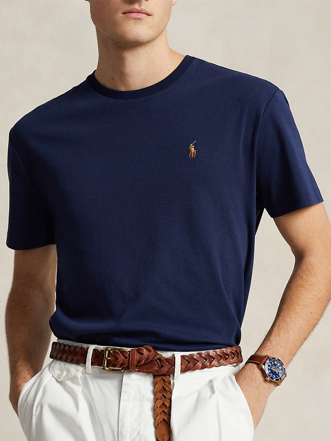 Polo Ralph Lauren Cotton Round Neck Short Sleeves Regular Fit Casual T-Shirt, Navy blue
Polo Ralph Lauren Cotton Round Neck Short Sleeves Regular Fit Casual T-Shirt, Navy blue