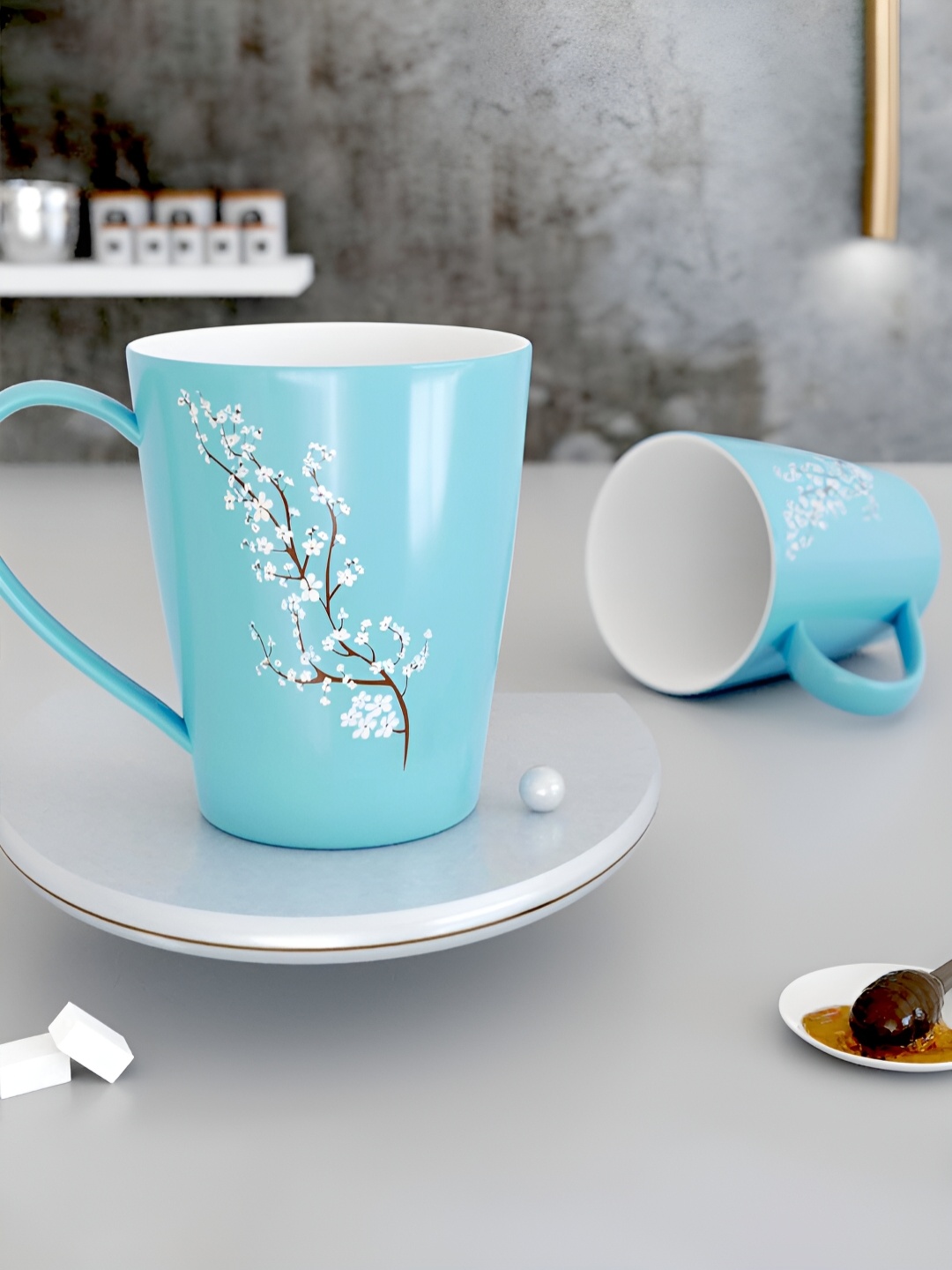 The Earth Store Blue 2 Pcs Printed Microwave Safe Glossy Finish Ceramic Mugs 330 ml Each
The Earth Store Blue 2 Pcs Printed Microwave Safe Glossy Finish Ceramic Mugs 330 ml Each