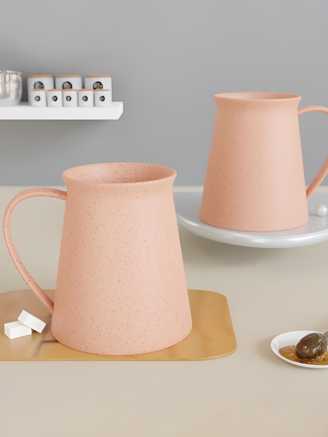 The Earth Store Peach 2 Pcs Printed Microwave Safe Matte Finish Ceramic Mugs 320 ml Each
The Earth Store Peach 2 Pcs Printed Microwave Safe Matte Finish Ceramic Mugs 320 ml Each