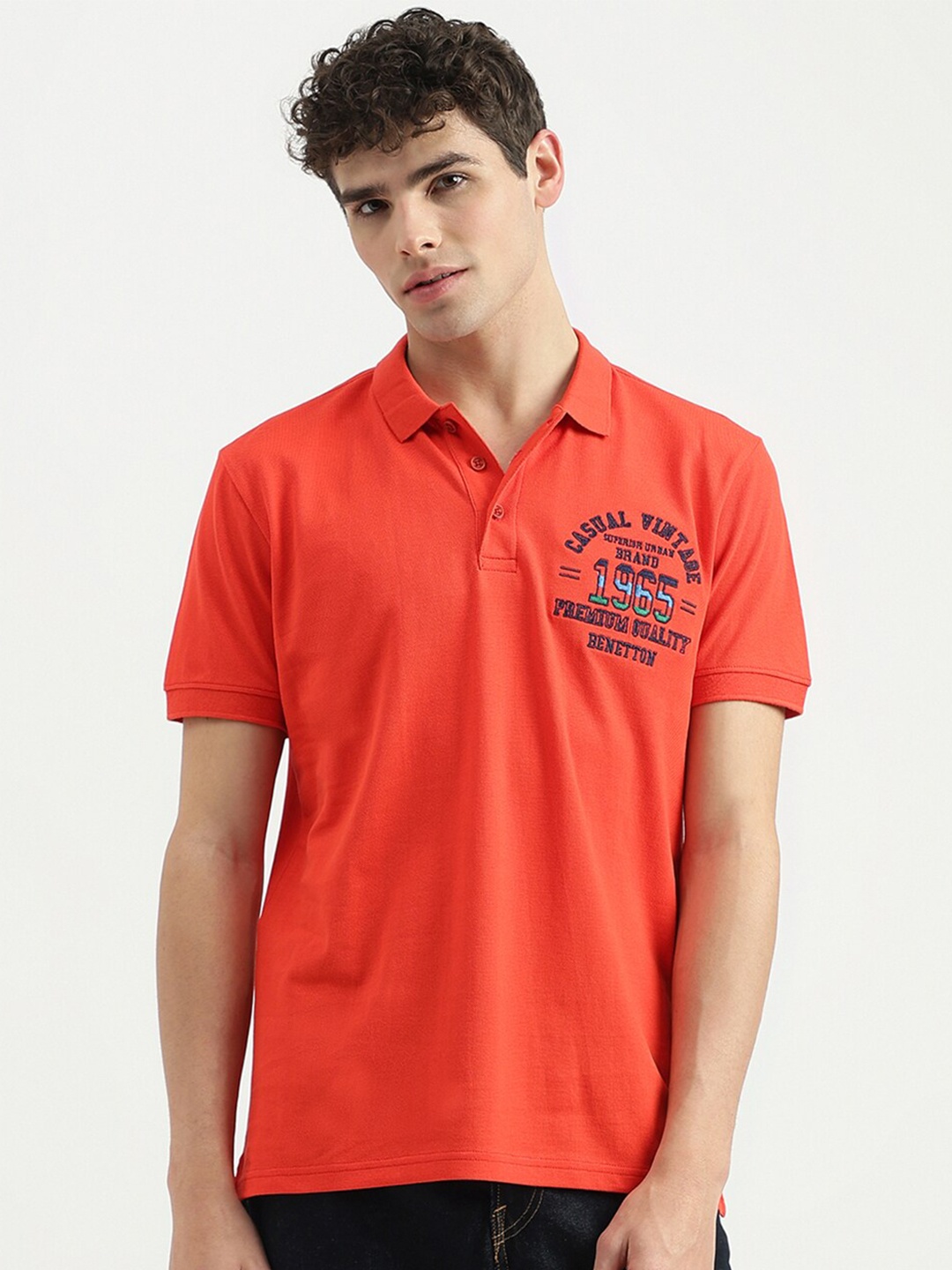 United Colors of Benetton Typography Embroidered Polo Collar Pure Cotton T-shirt, Orange
United Colors of Benetton Typography Embroidered Polo Collar Pure Cotton T-shirt, Orange
