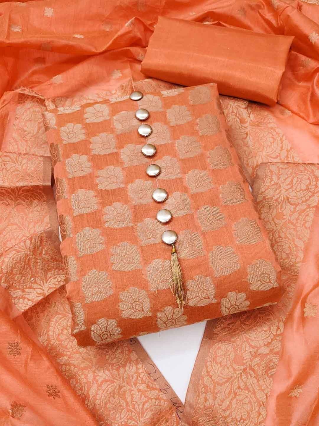 LeeliPeeri Designer Ethnic Motifs Woven Design Banarasi Silk Unstitched Dress Material, Orange
LeeliPeeri Designer Ethnic Motifs Woven Design Banarasi Silk Unstitched Dress Material, Orange
