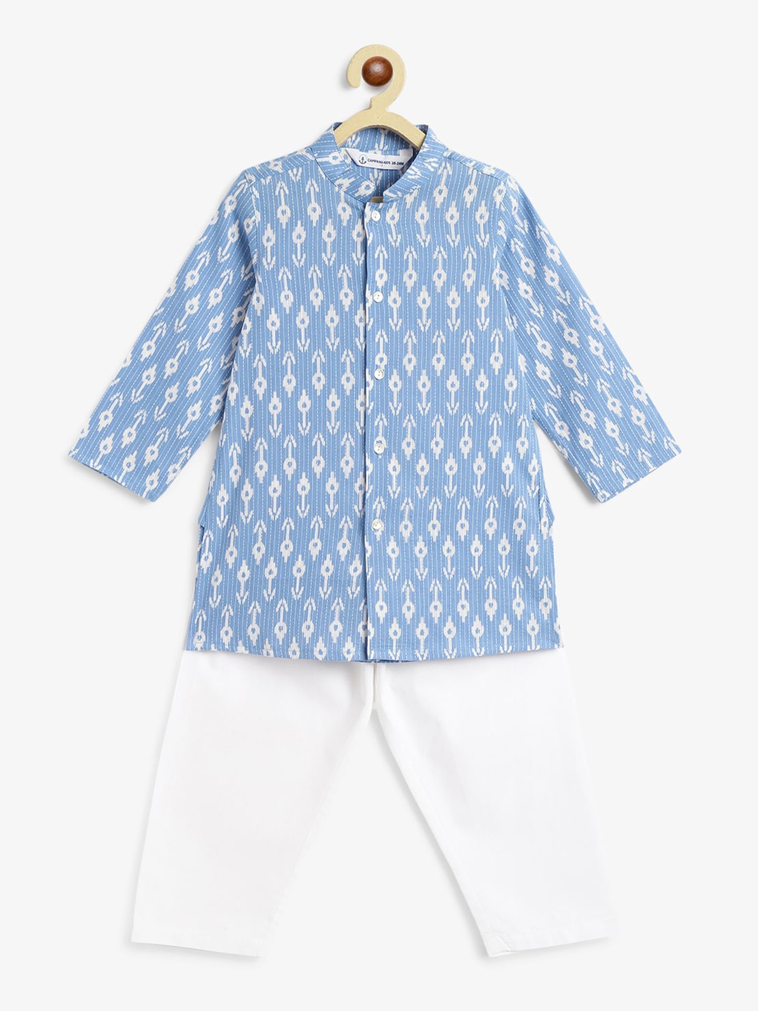 Campana Boys Ethnic Motifs Printed Regular Thread Work Pure Cotton Kurta with Pyjamas, Blue
Campana Boys Ethnic Motifs Printed Regular Thread Work Pure Cotton Kurta with Pyjamas, Blue