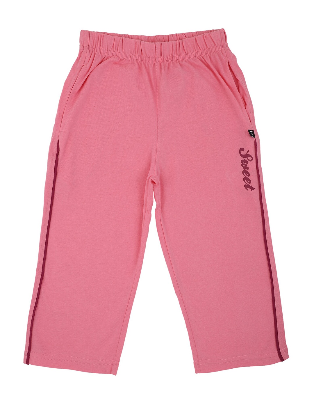 Bodycare Kids Girls Mid-Rise Cotton Capris, Pink