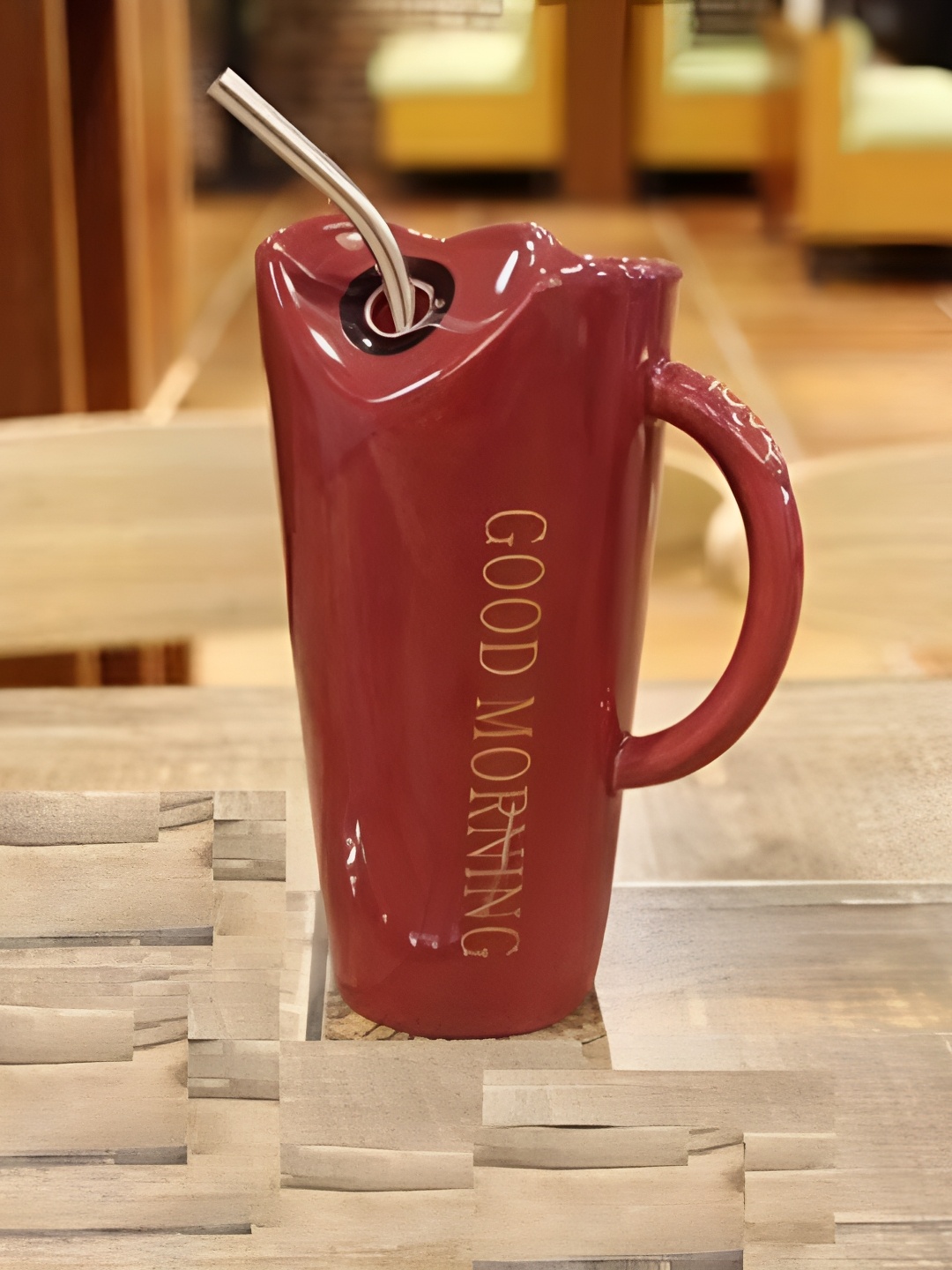 Satyam Kraft Red Printed Microwave Safe Glossy Finish Ceramic Mug With Straw 350 ml
Satyam Kraft Red Printed Microwave Safe Glossy Finish Ceramic Mug With Straw 350 ml