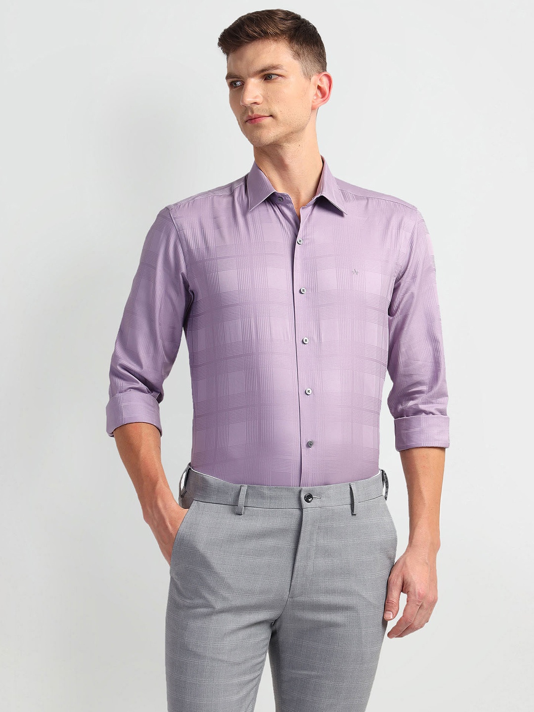 Arrow New York Slim Fit Textured Long Sleeves Pure Cotton Twill Formal Shirt, Purple
Arrow New York Slim Fit Textured Long Sleeves Pure Cotton Twill Formal Shirt, Purple
