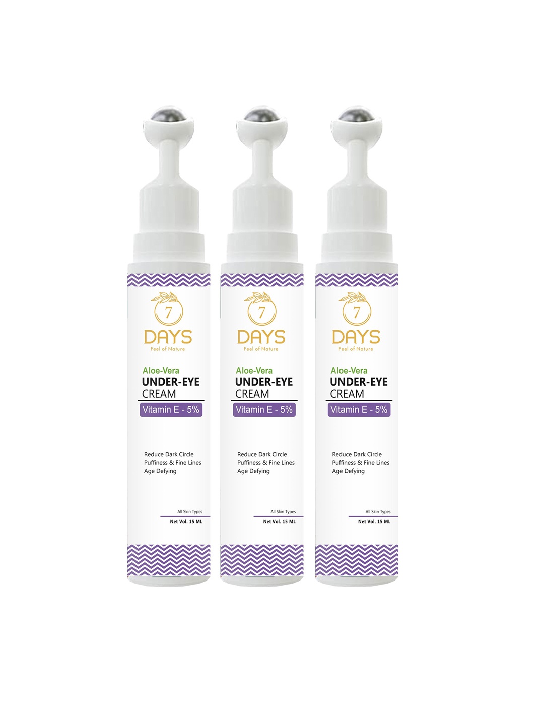 7 DAYS Set of 3 Aloe Vera Under Eye Cream With Vitamin E to Reduce Dark Circles-15ml Each, White
7 DAYS Set of 3 Aloe Vera Under Eye Cream With Vitamin E to Reduce Dark Circles-15ml Each, White