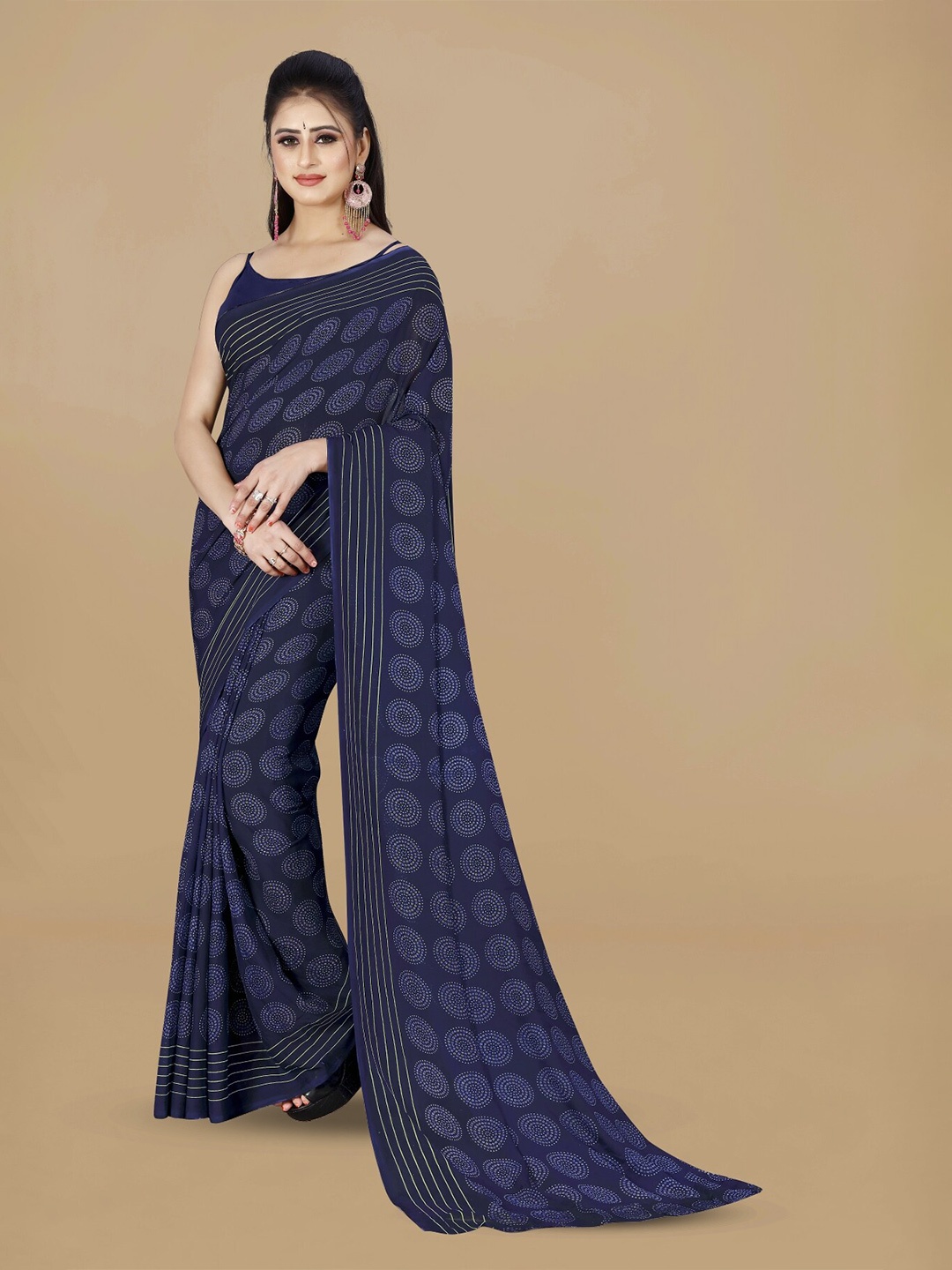 ANAND SAREES Ethnic Motifs Printed Saree, Blue