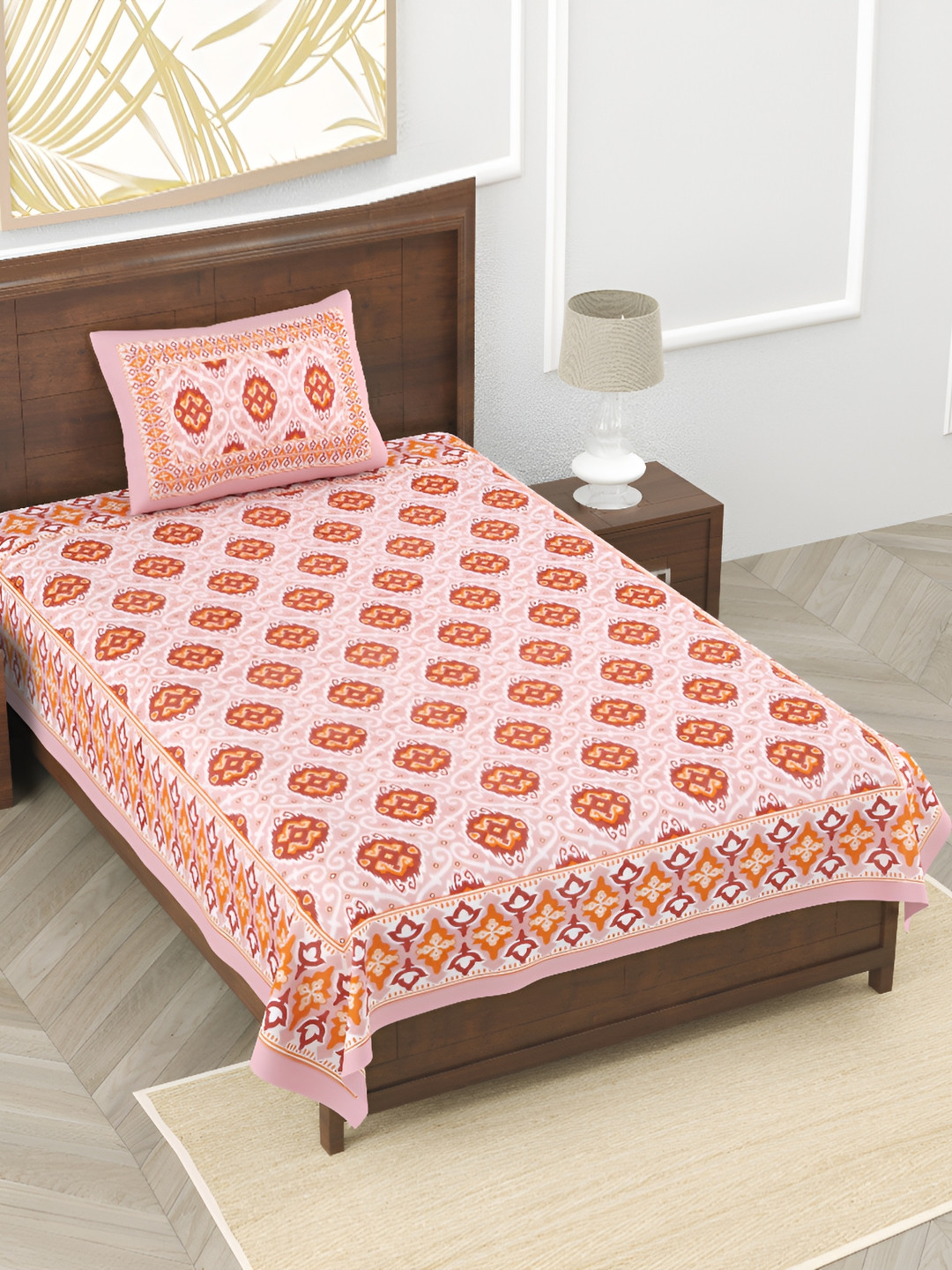 EasyGoods Brown Ethnic Motifs Pure Cotton 210 TC Single Bedsheet With 1 Pillow Cover
EasyGoods Brown Ethnic Motifs Pure Cotton 210 TC Single Bedsheet With 1 Pillow Cover