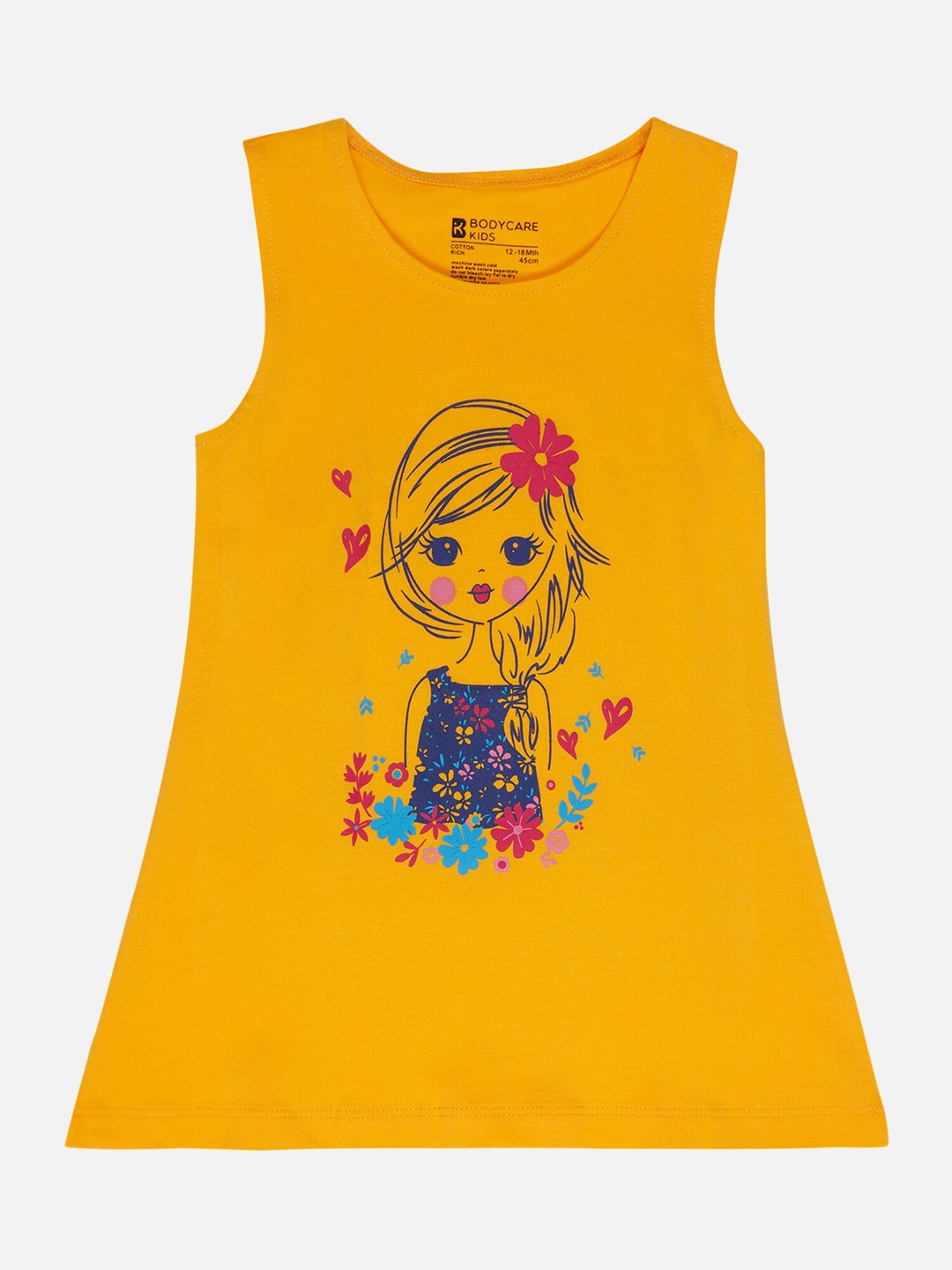 Bodycare Infant Girls Graphic Printed Round Neck Sleeveless Cotton A-Line Dress, Mustard
Bodycare Infant Girls Graphic Printed Round Neck Sleeveless Cotton A-Line Dress, Mustard