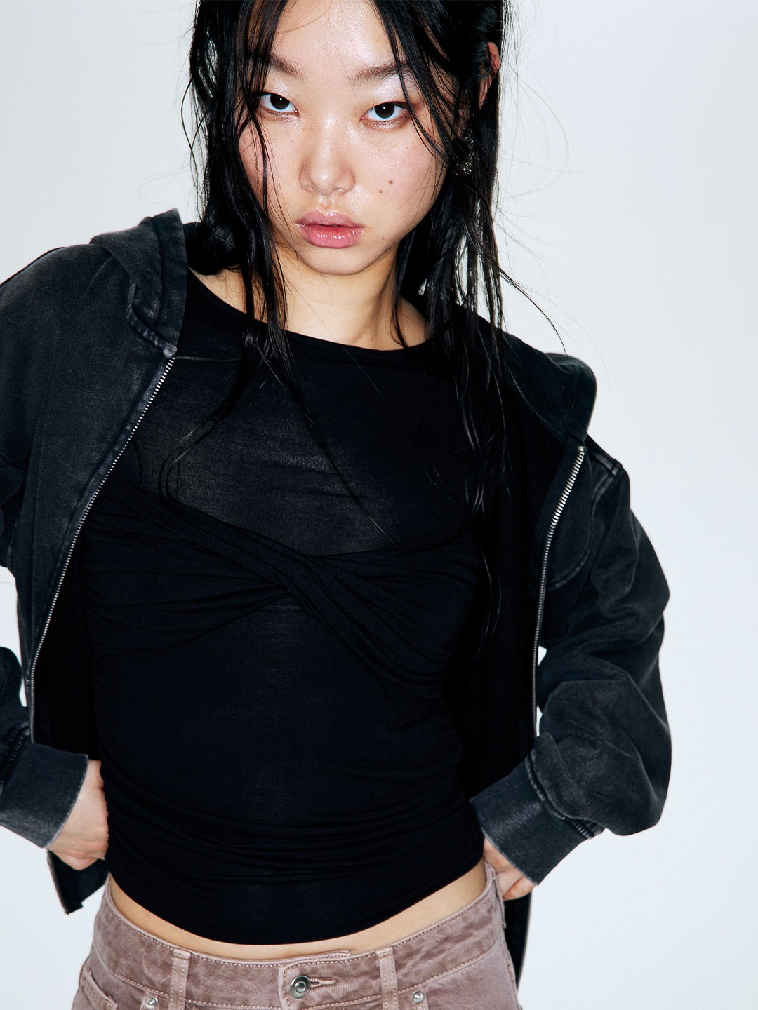 H&M Twist-Detail Top, Black