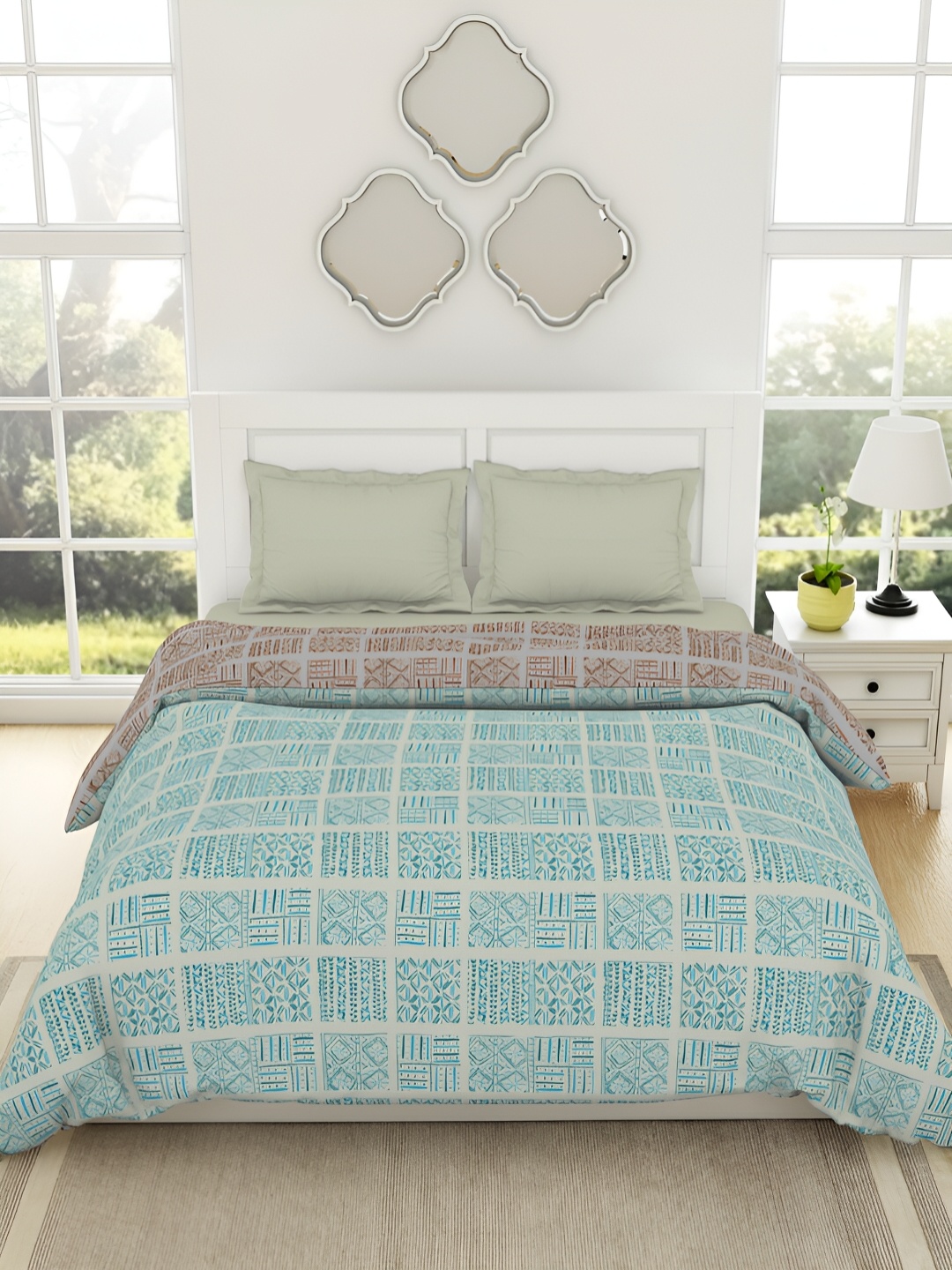 SPACES Geospace Blue & Grey Geometric Printed Pure Cotton AC Room 150 GSM Double Bed Quilt
SPACES Geospace Blue & Grey Geometric Printed Pure Cotton AC Room 150 GSM Double Bed Quilt