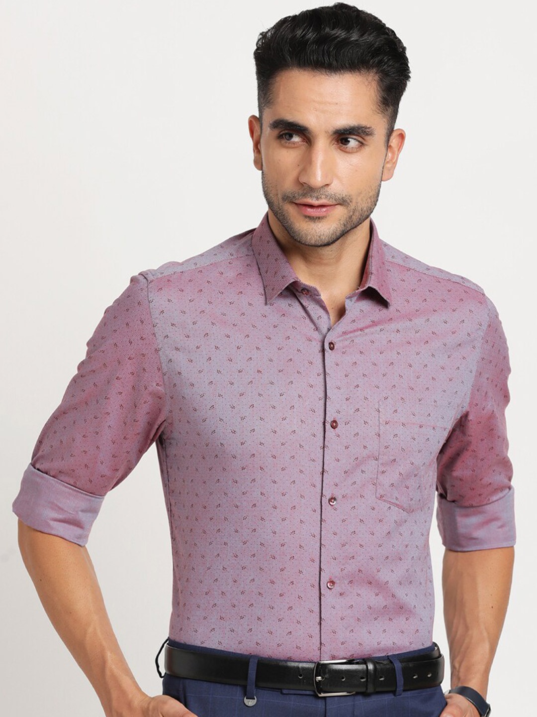 Turtle Classic Slim Fit Micro Ditsy Printed Spread Collar Long Sleeves Cotton Formal Shirt, Maroon
Turtle Classic Slim Fit Micro Ditsy Printed Spread Collar Long Sleeves Cotton Formal Shirt, Maroon