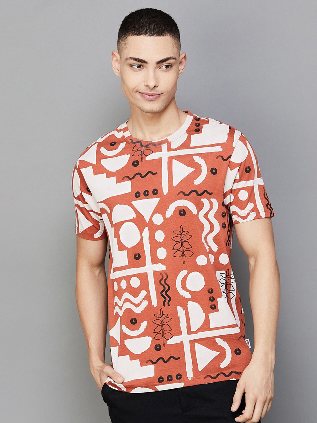 Fame Forever by Lifestyle Abstract Print Round Neck Short Sleeves Cotton Slim Fit T-shirt, Brown
Fame Forever by Lifestyle Abstract Print Round Neck Short Sleeves Cotton Slim Fit T-shirt, Brown