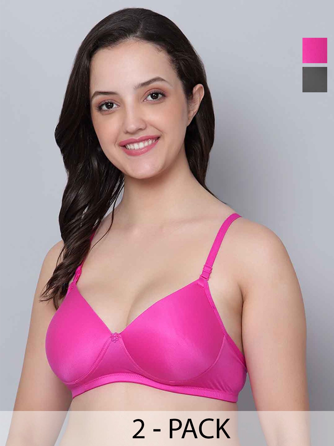 Aimly Pack Of 2 Medium Coverage Heavily Padded T-shirt Bra With All Day Comfort, Pink
Aimly Pack Of 2 Medium Coverage Heavily Padded T-shirt Bra With All Day Comfort, Pink
