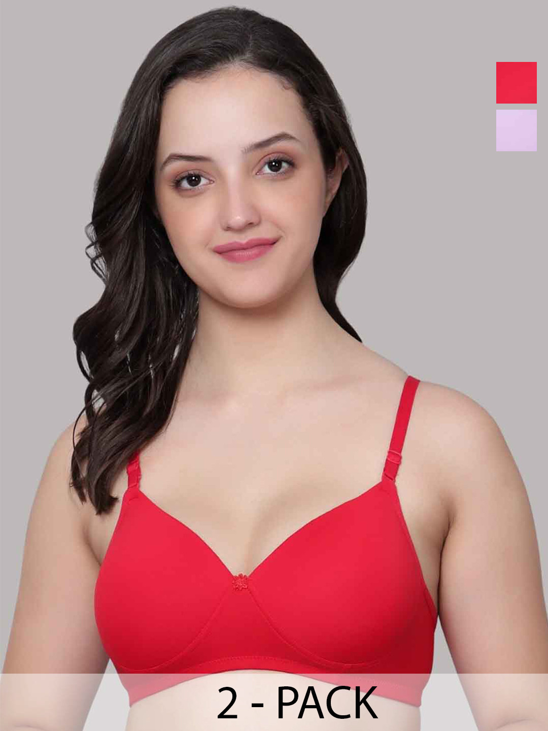 Aimly Pack Of 2 Medium Coverage Heavily Padded T-shirt Bra With All Day Comfort, Red
Aimly Pack Of 2 Medium Coverage Heavily Padded T-shirt Bra With All Day Comfort, Red