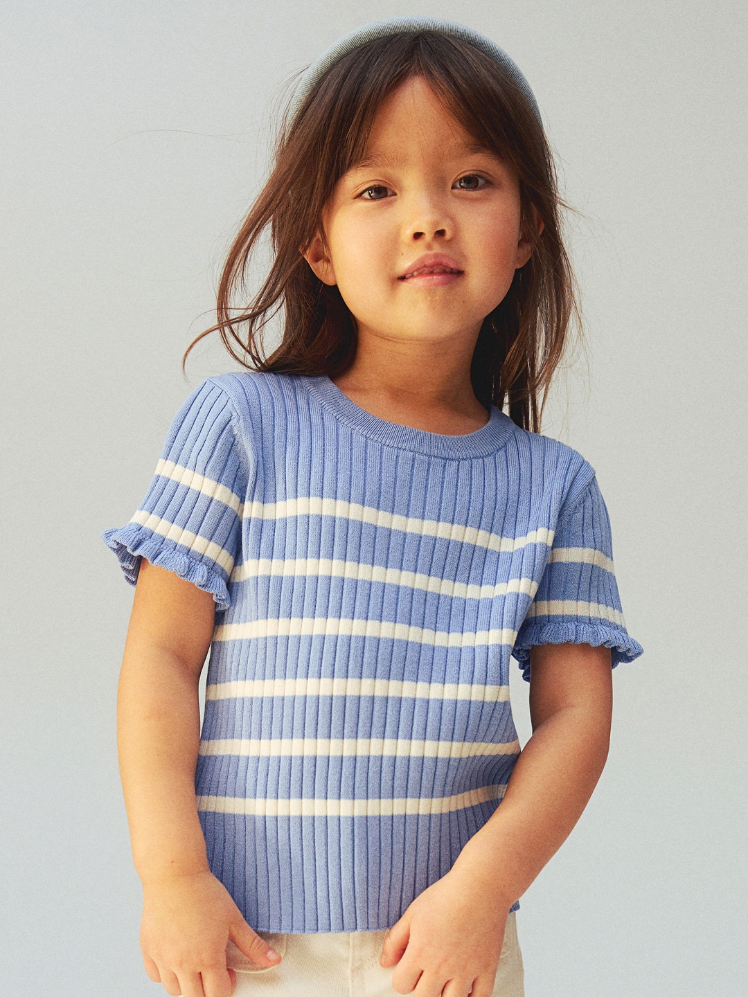 H&M Girls Rib-Knit Top, Blue
