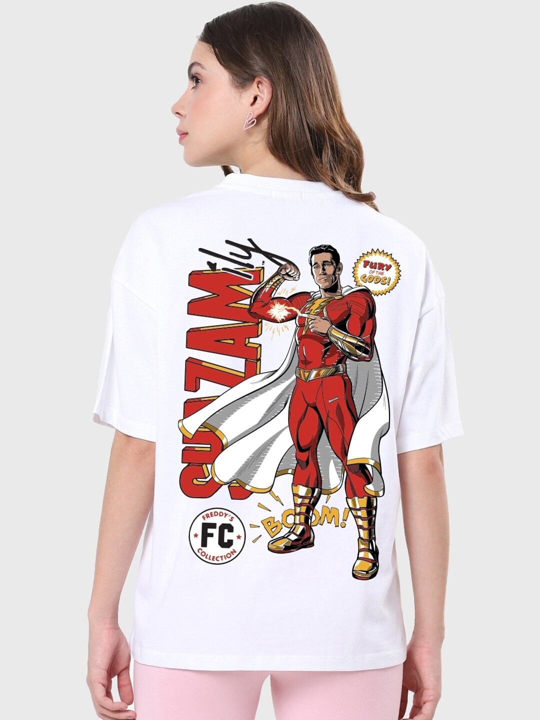 Bewakoof Shazam Superhero Printed Drop-Shoulder Sleeves Oversized Cotton T-shirt, White
Bewakoof Shazam Superhero Printed Drop-Shoulder Sleeves Oversized Cotton T-shirt, White
