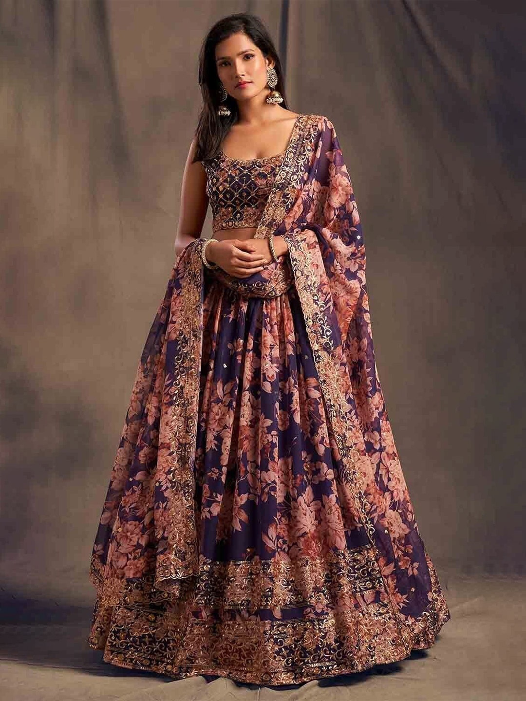 Rujave Embellished Thread Work Semi-Stitched Lehenga & Unstitched Blouse With Dupatta, Purple
Rujave Embellished Thread Work Semi-Stitched Lehenga & Unstitched Blouse With Dupatta, Purple