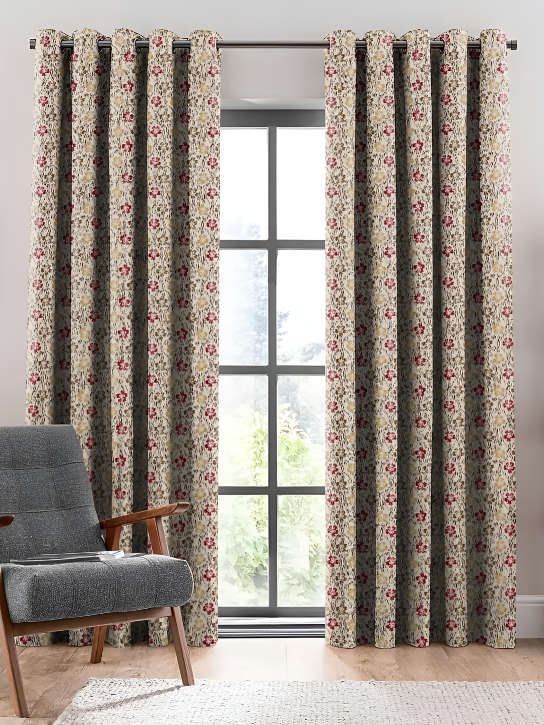 Nefertiti Home Red & Beige 2 Pieces Floral Printed Room Darkening Door Curtains
Nefertiti Home Red & Beige 2 Pieces Floral Printed Room Darkening Door Curtains
