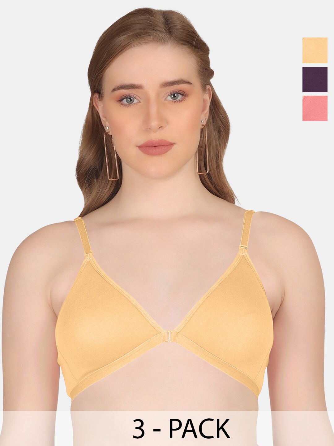 POOJA RAGENEE Pack Of 3 Full Coverage Non Padded Cotton T-Shirt Bra With All Day Comfort, Pink
POOJA RAGENEE Pack Of 3 Full Coverage Non Padded Cotton T-Shirt Bra With All Day Comfort, Pink