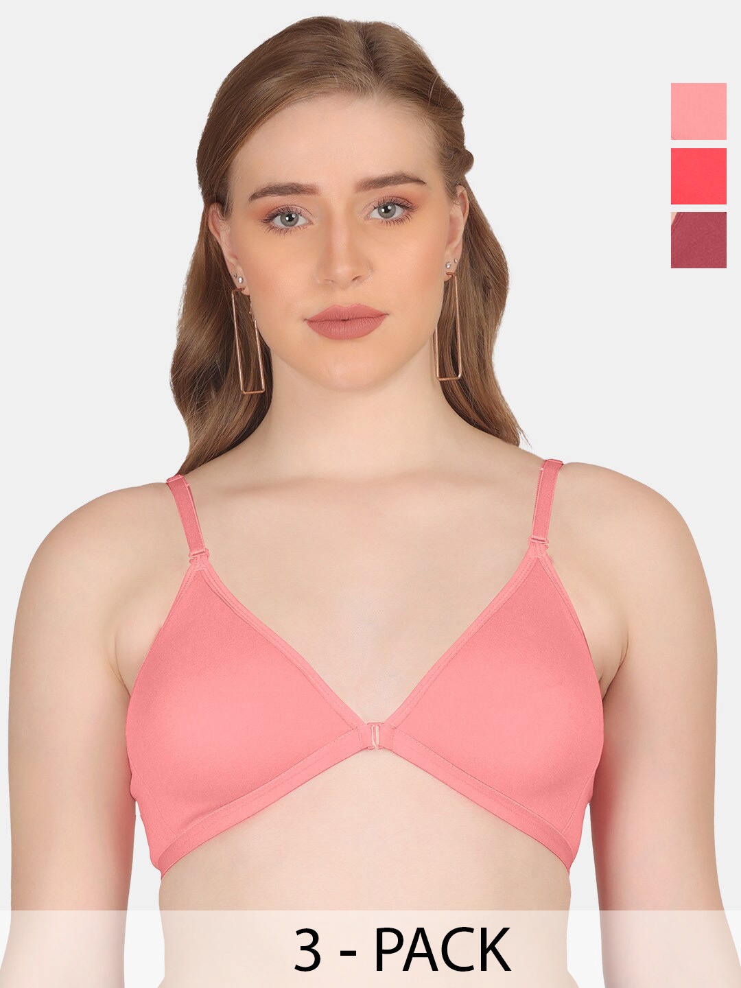 POOJA RAGENEE Pack Of 3 Full Coverage Non Padded Cotton T-Shirt Bra With All Day Comfort, Pink
POOJA RAGENEE Pack Of 3 Full Coverage Non Padded Cotton T-Shirt Bra With All Day Comfort, Pink