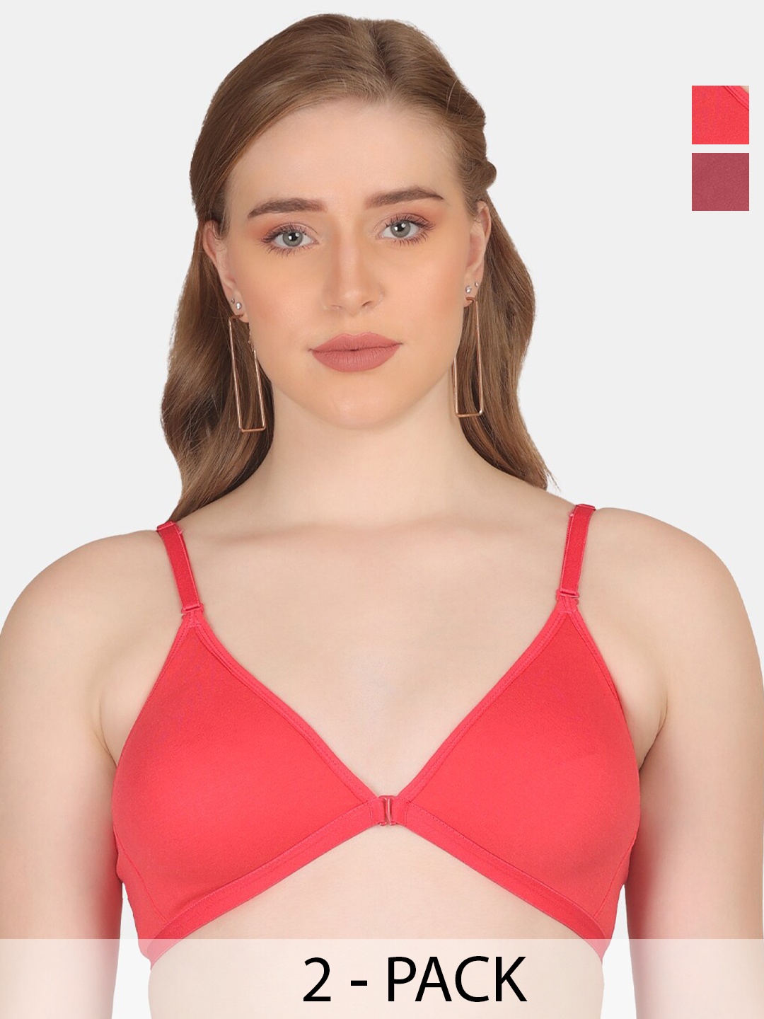 POOJA RAGENEE Pack Of 2 Anti Odour Double Layer Front Opener Hooks Detachable Strap Bra, Pink
POOJA RAGENEE Pack Of 2 Anti Odour Double Layer Front Opener Hooks Detachable Strap Bra, Pink