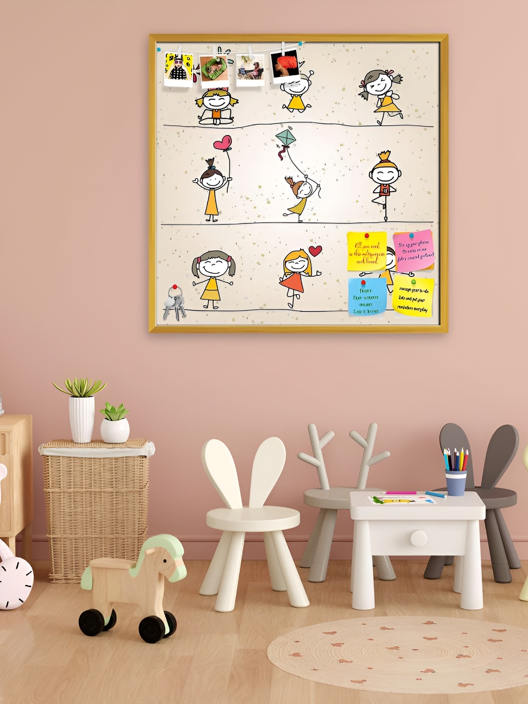 ArtzFolio Yellow Happy Kids Cartoon Printed Wooden Bulletin Board With Sticky Notes, Gold
ArtzFolio Yellow Happy Kids Cartoon Printed Wooden Bulletin Board With Sticky Notes, Gold