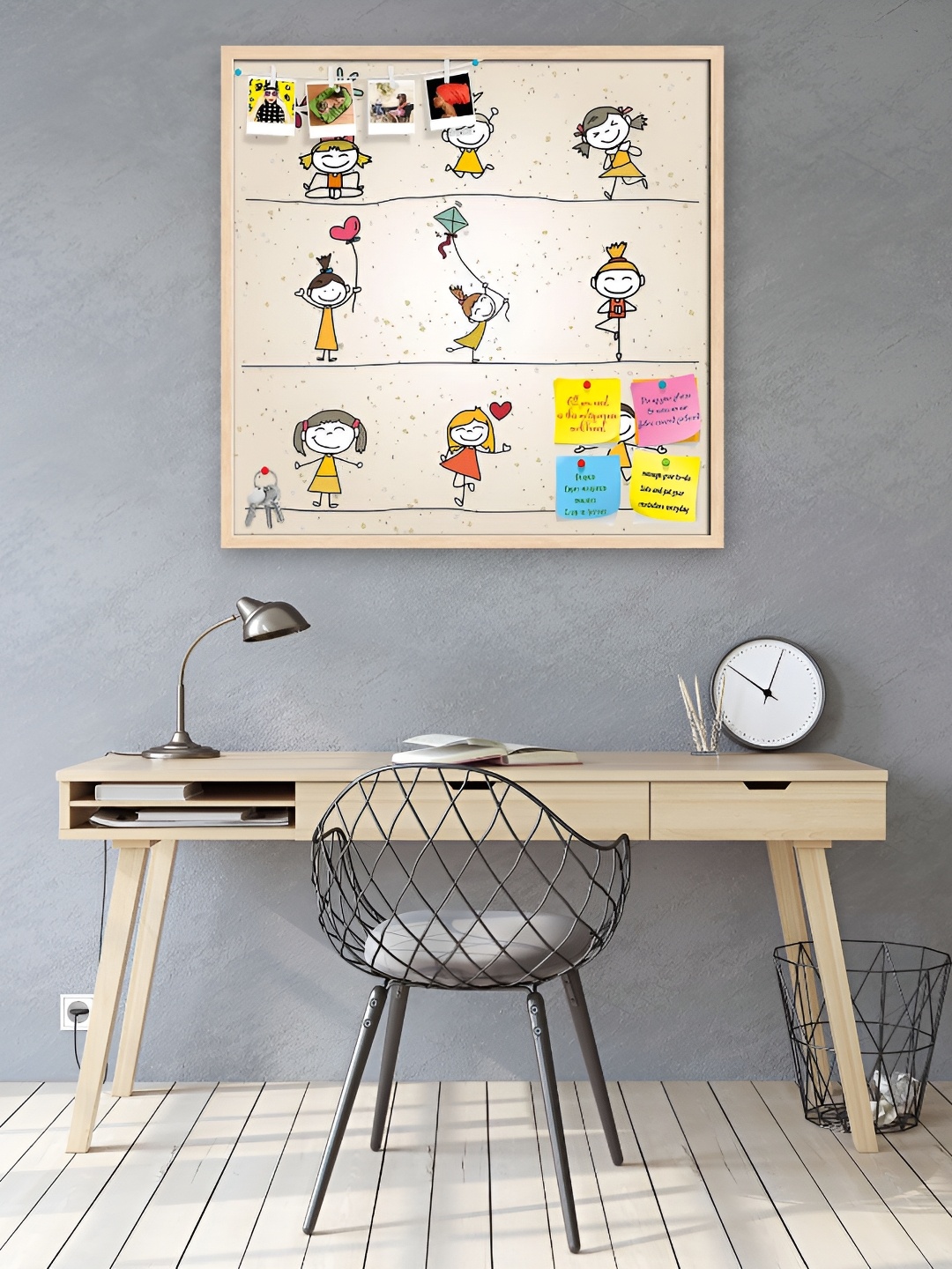 ArtzFolio Brown Happy Kids Cartoon Printed Wooden Bulletin Board With Sticky Notes, Camel brown
ArtzFolio Brown Happy Kids Cartoon Printed Wooden Bulletin Board With Sticky Notes, Camel brown