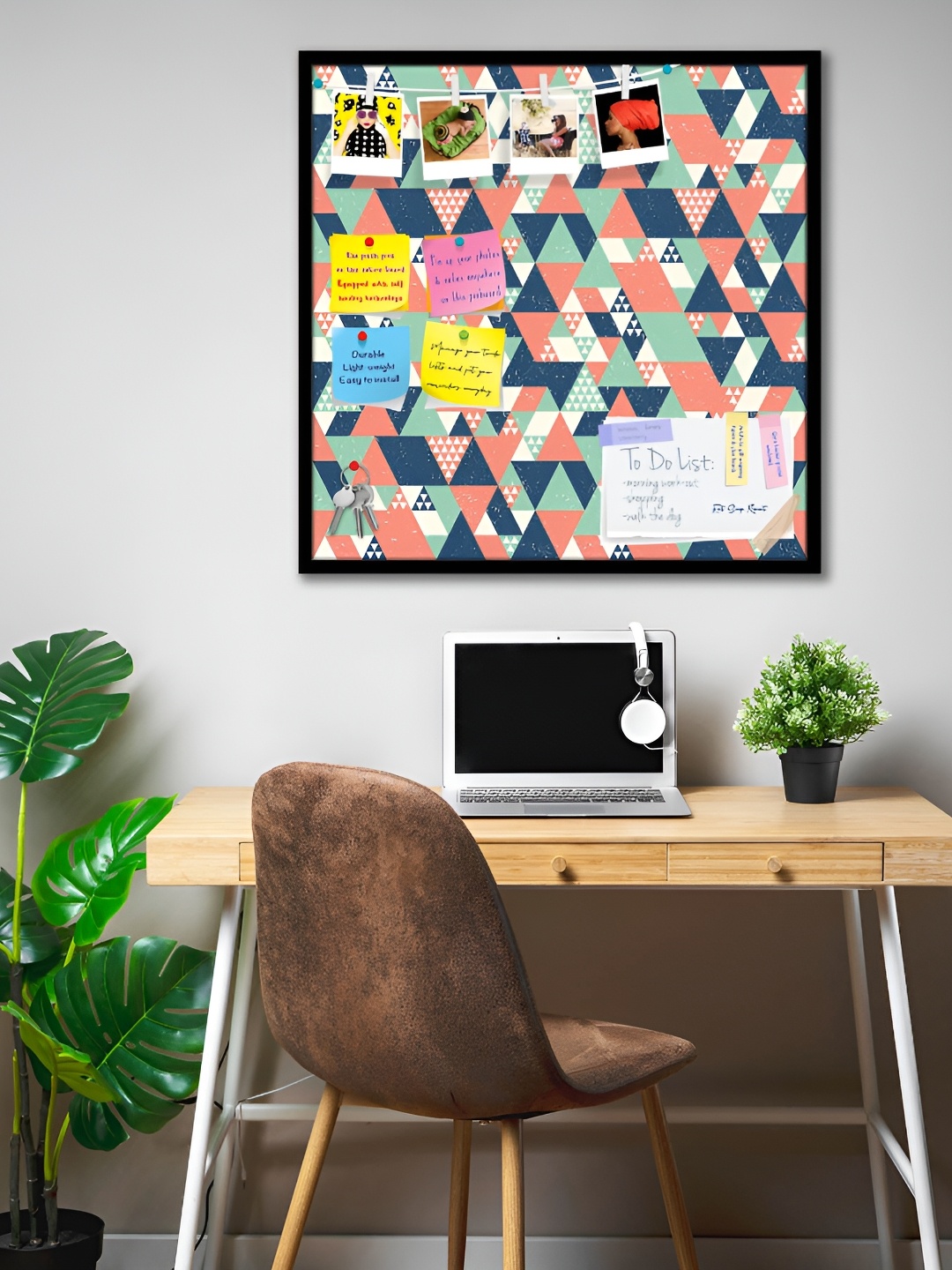 ArtzFolio Black Colourful Triangles Printed Wooden Bulletin Board With Sticky Notes, Blue
ArtzFolio Black Colourful Triangles Printed Wooden Bulletin Board With Sticky Notes, Blue