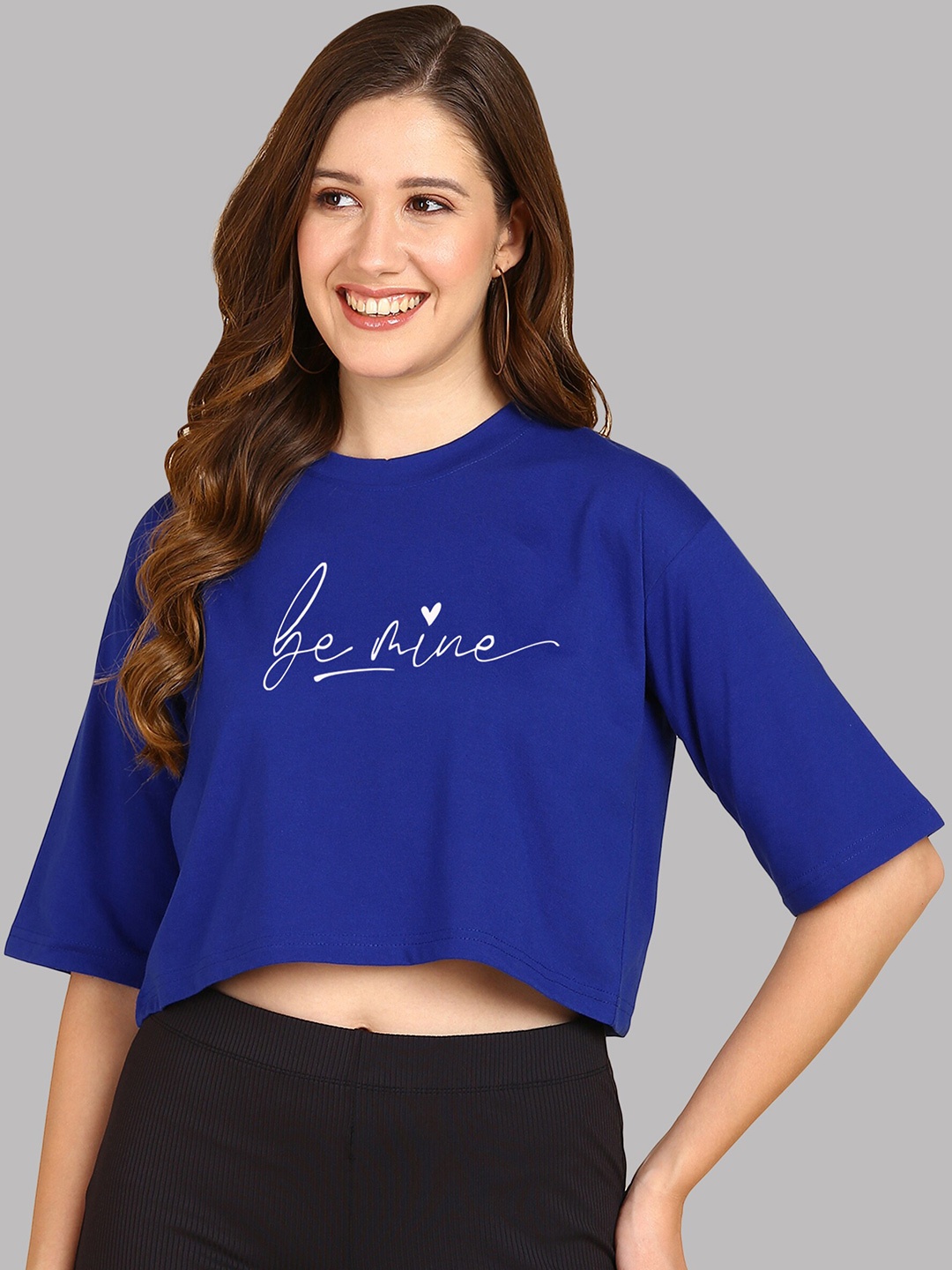 Adyavastram Typography Printed Drop-Shoulder Sleeves Cotton Oversized Crop T-shirt, Blue
Adyavastram Typography Printed Drop-Shoulder Sleeves Cotton Oversized Crop T-shirt, Blue