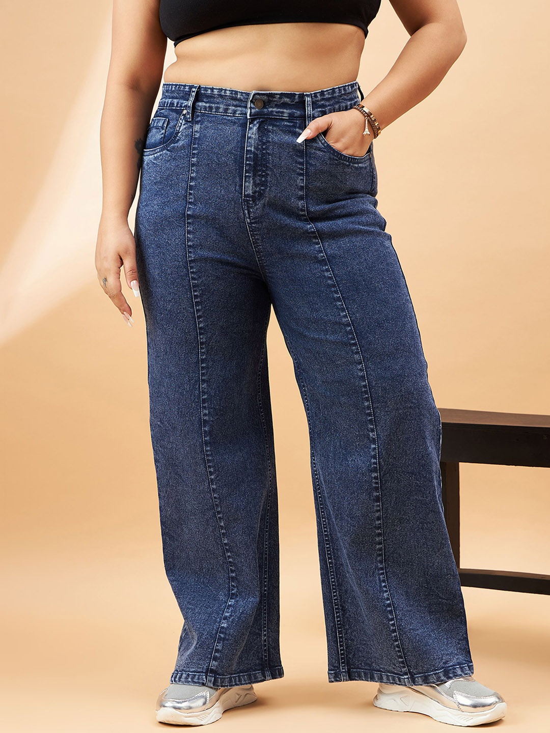 SASSAFRAS Curve Women Plus Size Comfort Straight Fit High-Rise Stretchable Jeans, Blue
SASSAFRAS Curve Women Plus Size Comfort Straight Fit High-Rise Stretchable Jeans, Blue