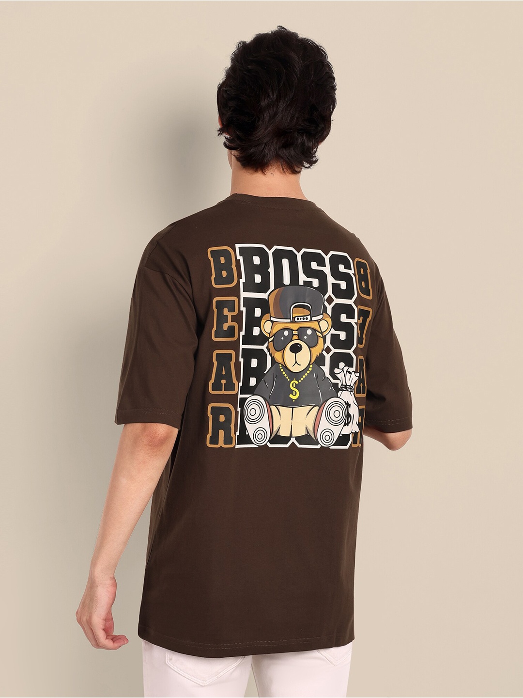 TOMHIDDLE Typography Printed Drop Shoulder Sleeves Pure Cotton Oversized T-shirt, Brown
TOMHIDDLE Typography Printed Drop Shoulder Sleeves Pure Cotton Oversized T-shirt, Brown