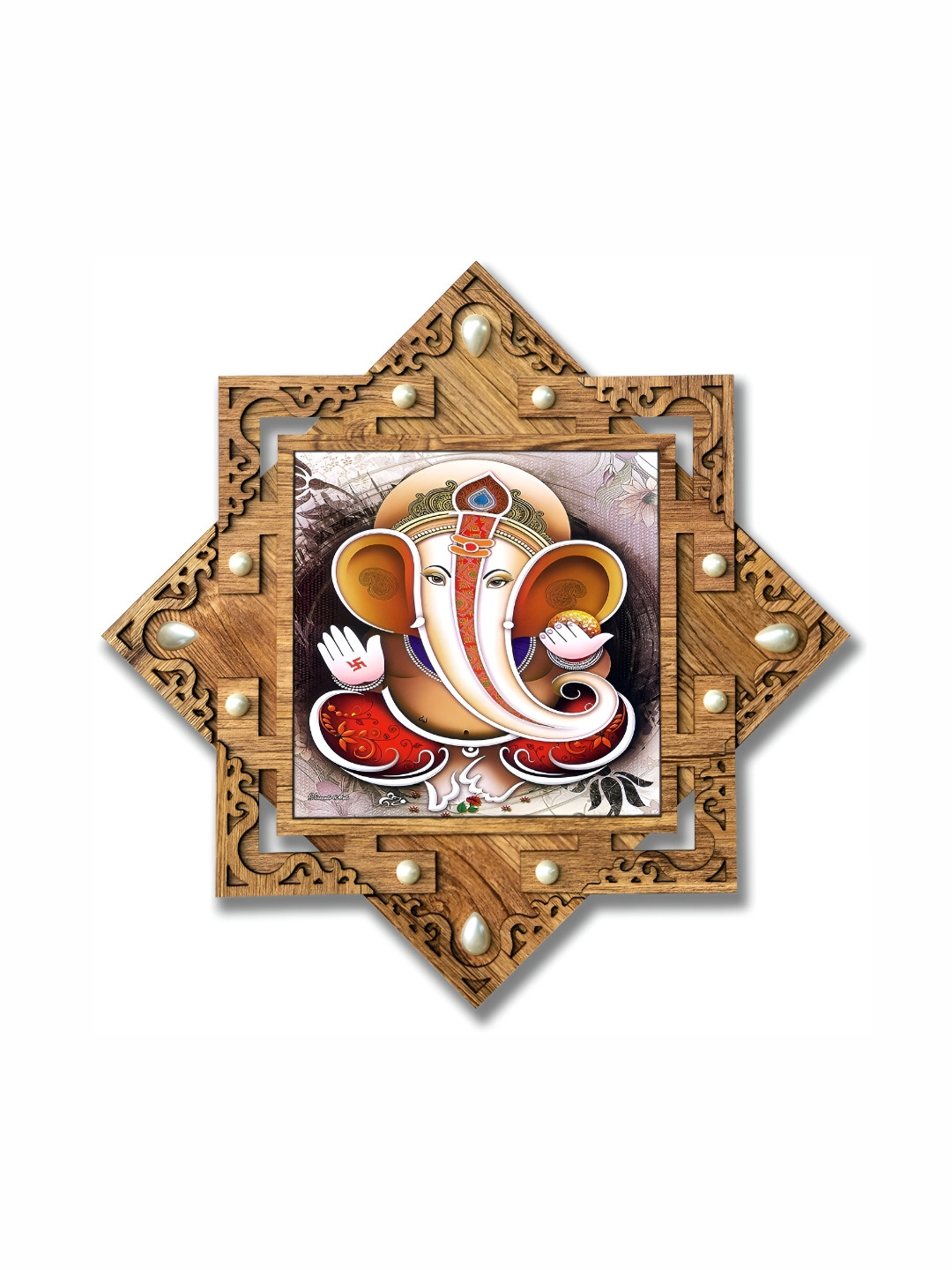PnF Beige & Red Wooden Religious Wall Painting 
PnF Beige & Red Wooden Religious Wall Painting