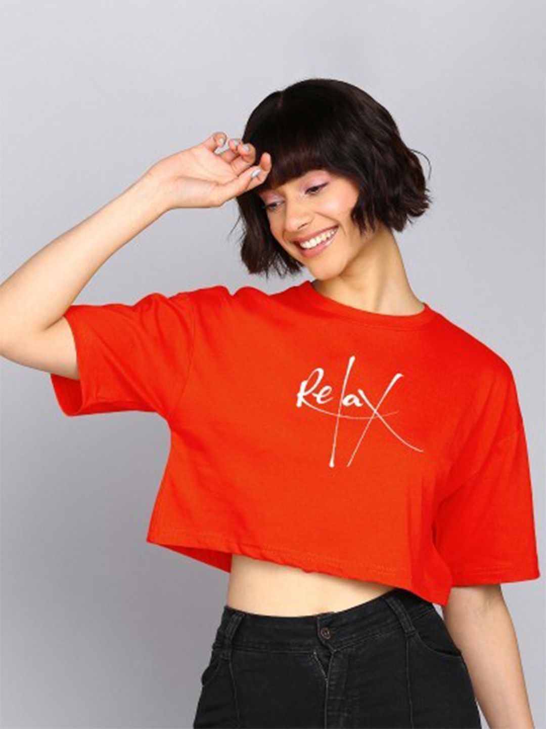 Adyavastram Typography Printed Drop-Shoulder Sleeves Cotton Oversized Crop T-shirt, Orange
Adyavastram Typography Printed Drop-Shoulder Sleeves Cotton Oversized Crop T-shirt, Orange