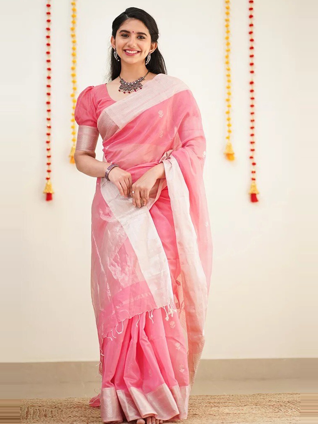 bansari textiles Ethnic Motifs Woven Design Zari Detailed Cotton Silk Banarasi Saree, Pink
bansari textiles Ethnic Motifs Woven Design Zari Detailed Cotton Silk Banarasi Saree, Pink