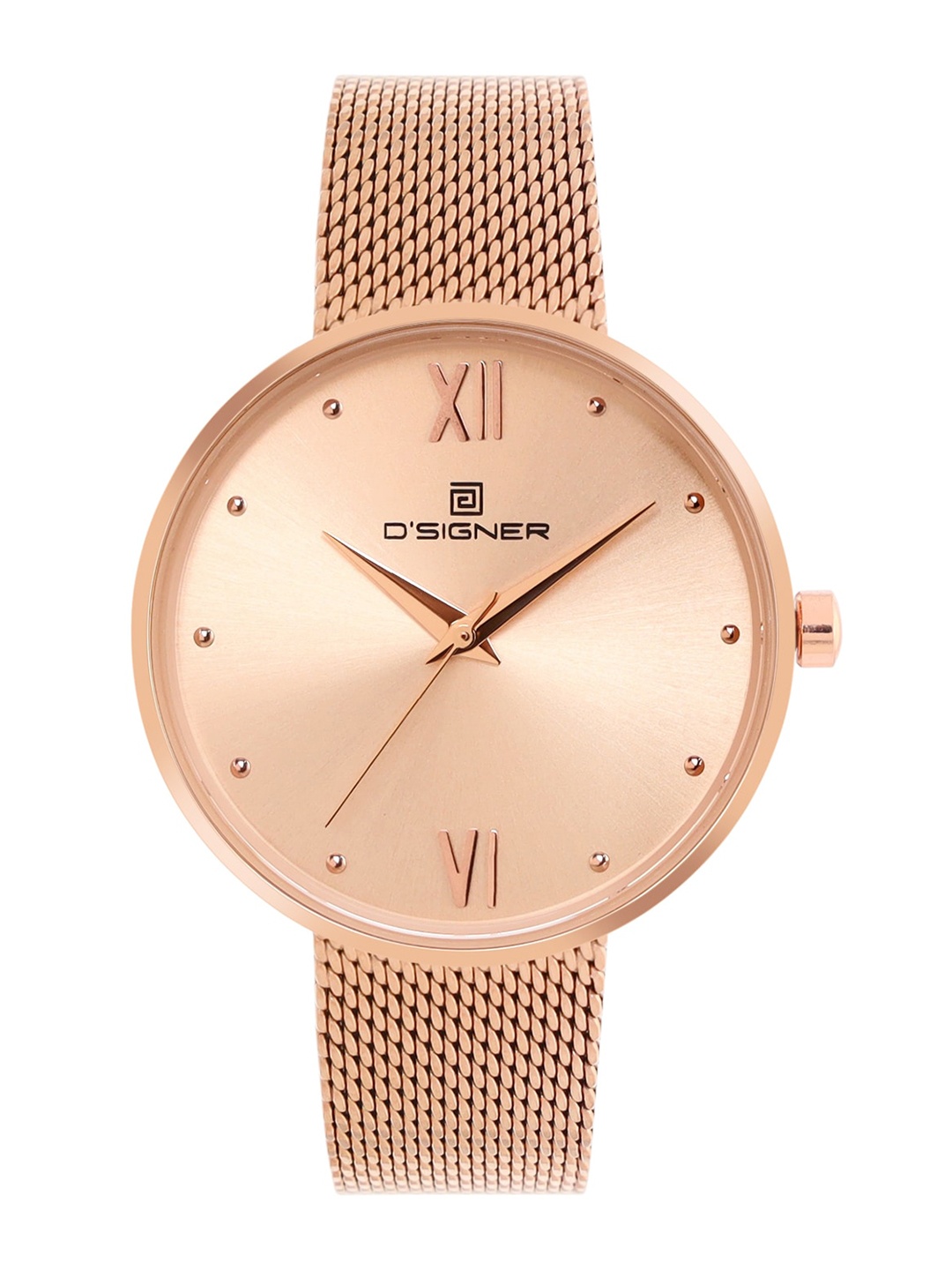 Dsigner Women Brass Embellished Dial & Stainless Steel Bracelet Style Straps Analogue Watch 788RGM.11L, Rose gold
Dsigner Women Brass Embellished Dial & Stainless Steel Bracelet Style Straps Analogue Watch 788RGM.11L, Rose gold