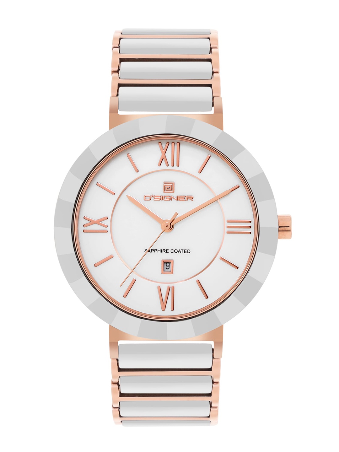 Dsigner Men Brass Dial & Ceramic Bracelet Style Straps Analogue Watch 815RGWCRM.6G, White
Dsigner Men Brass Dial & Ceramic Bracelet Style Straps Analogue Watch 815RGWCRM.6G, White