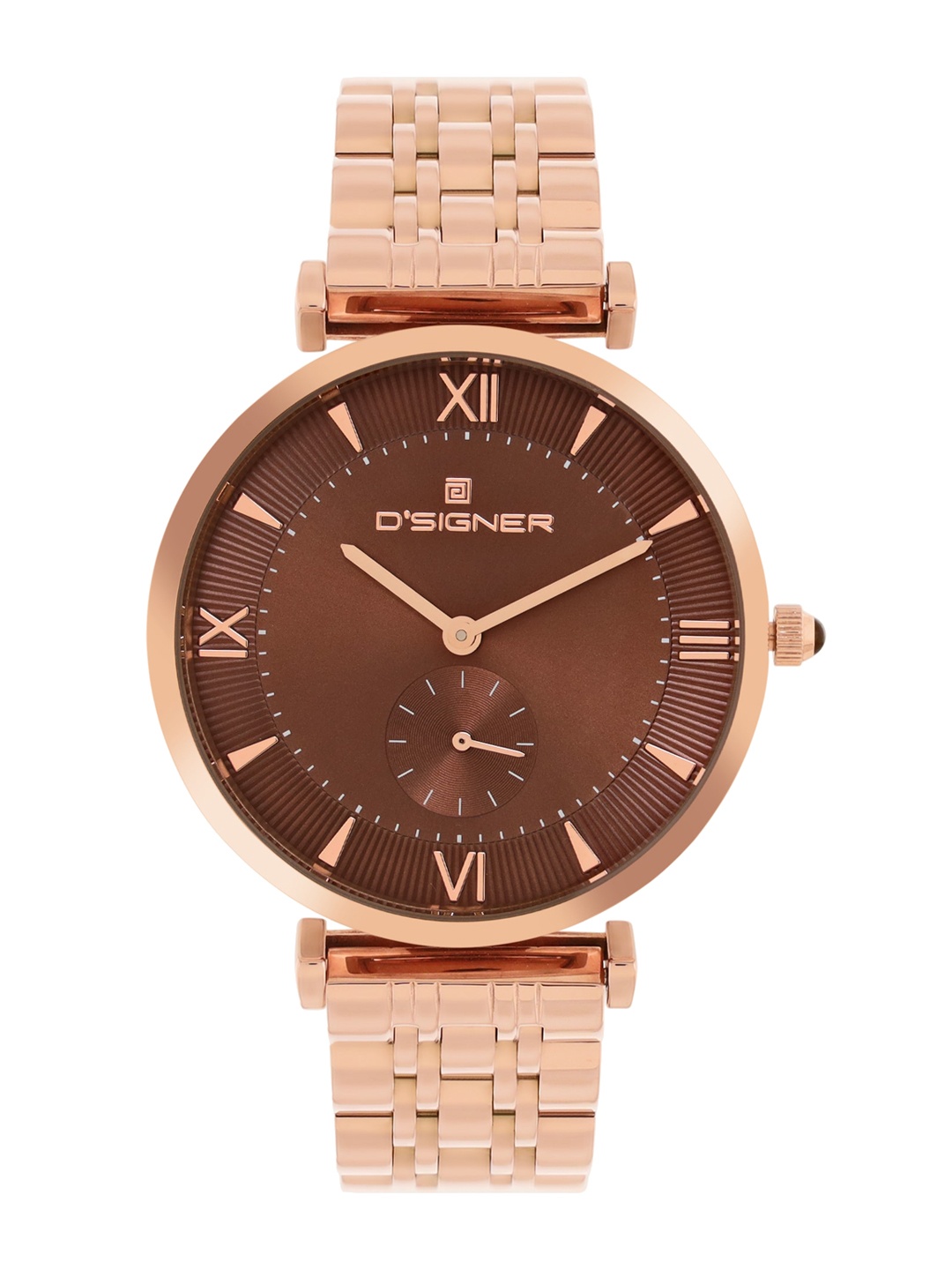 Dsigner Men Brass Embellished Dial & Bracelet Style Straps Analogue Watch 844RGM.9G, Brown
Dsigner Men Brass Embellished Dial & Bracelet Style Straps Analogue Watch 844RGM.9G, Brown