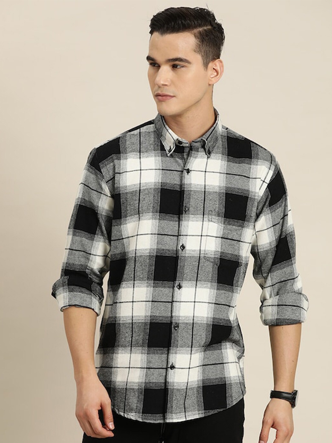 Hancock Comfort Slim Fit Tartan Checked Button-Down Collar Flannel Weave Cotton Shirt, Black
Hancock Comfort Slim Fit Tartan Checked Button-Down Collar Flannel Weave Cotton Shirt, Black
