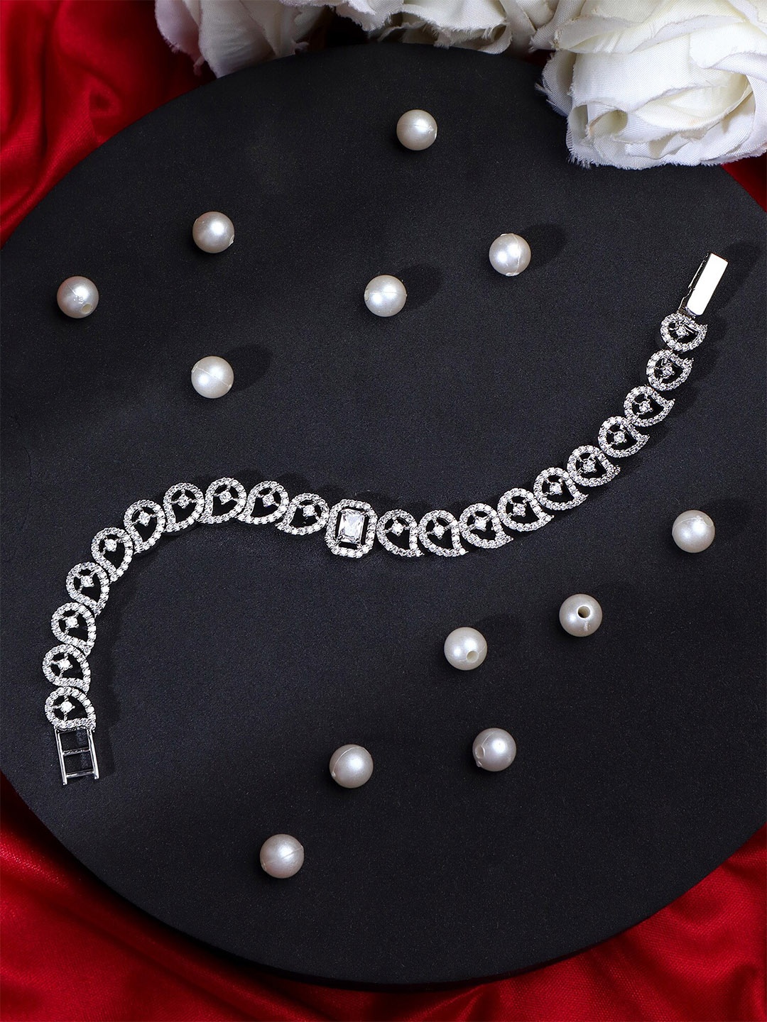 AARSHVI Brass Silver-Plated American Diamond & CZ-Studded Adjustable Wraparound Bracelet
AARSHVI Brass Silver-Plated American Diamond & CZ-Studded Adjustable Wraparound Bracelet