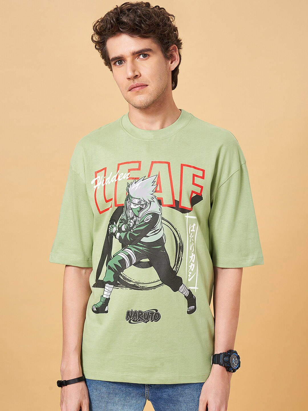 SF JEANS by Pantaloons Naruto Printed Drop-Shoulder Sleeves Oversized Cotton T-shirt, Green
SF JEANS by Pantaloons Naruto Printed Drop-Shoulder Sleeves Oversized Cotton T-shirt, Green