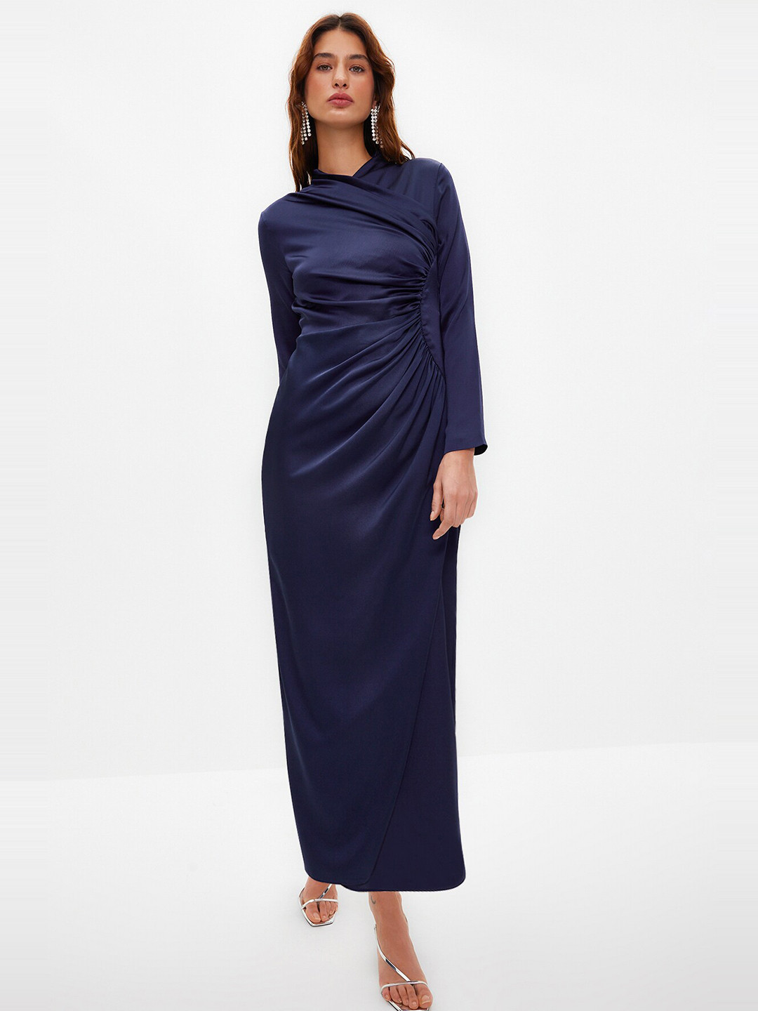 Trendyol Ruched Maxi Dress, Navy blue
Trendyol Ruched Maxi Dress, Navy blue