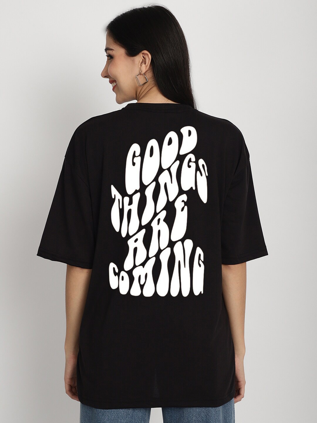YOU FOREVER Typography Printed Drop-Shoulder Sleeves Cotton Oversized Longline T-shirt, Black
YOU FOREVER Typography Printed Drop-Shoulder Sleeves Cotton Oversized Longline T-shirt, Black