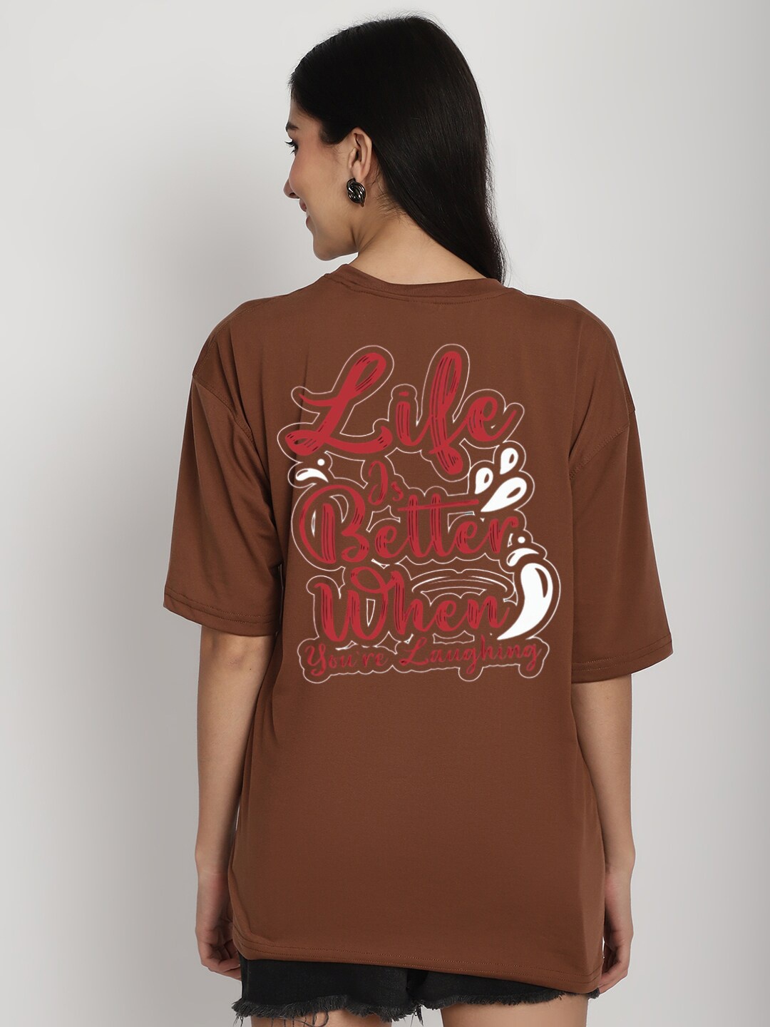 YOU FOREVER Typography Printed Drop-Shoulder Sleeves Cotton Oversized Longline T-shirt, Brown
YOU FOREVER Typography Printed Drop-Shoulder Sleeves Cotton Oversized Longline T-shirt, Brown