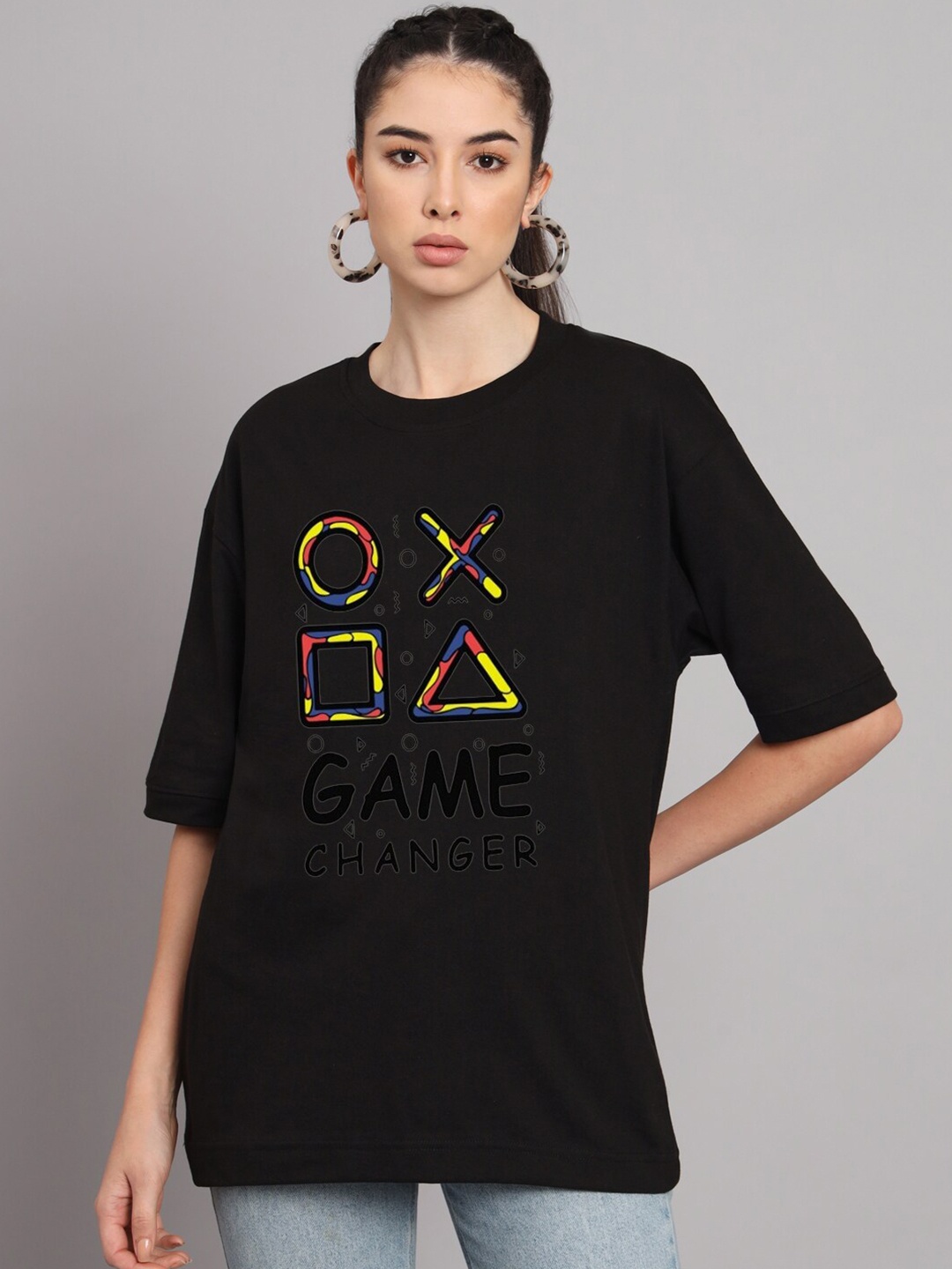 YOU FOREVER Graphic Printed Drop-Shoulder Sleeves Cotton Oversized Longline T-shirt, Black
YOU FOREVER Graphic Printed Drop-Shoulder Sleeves Cotton Oversized Longline T-shirt, Black