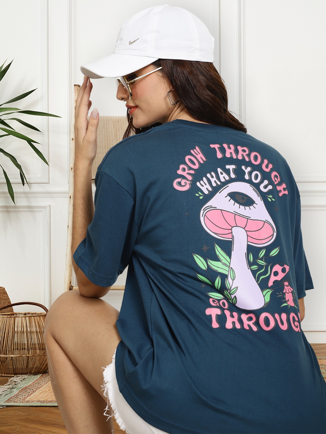Fabflee Graphic Printed Round Neck Drop-Shoulder Sleeves Cotton Oversized T-shirt, Blue
Fabflee Graphic Printed Round Neck Drop-Shoulder Sleeves Cotton Oversized T-shirt, Blue